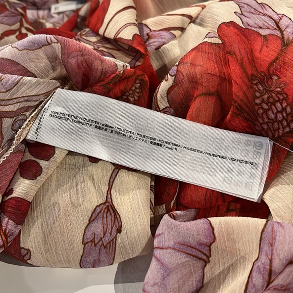 Mango Pink Floral Print Buttoned V-Neck Blouse - Picture 8 of 8